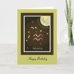 Aquarius January 21 to February 18 tarjeta