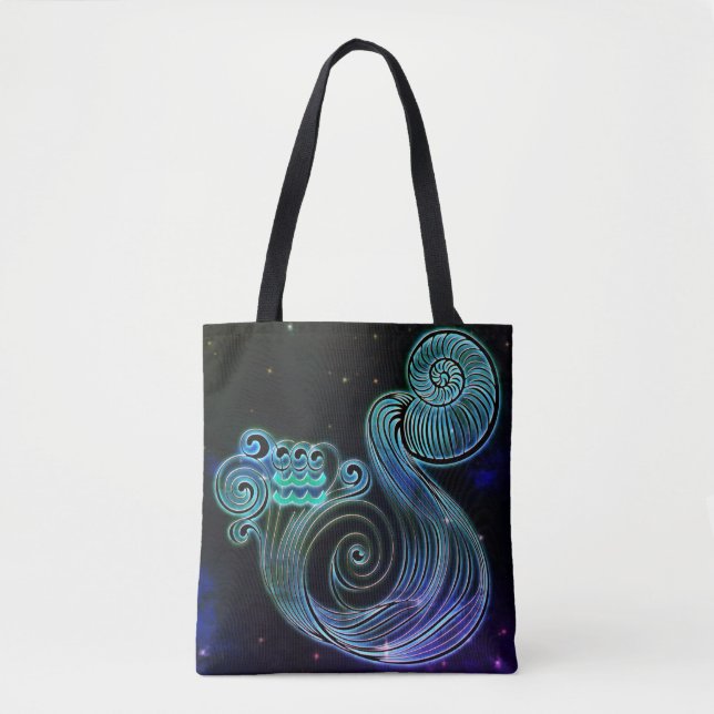 aquarius la bolsa de agua zodiac tote (Anverso)