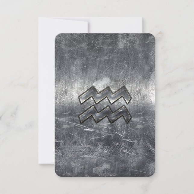 Aquarius Zodiac estilo de acero plateado perturbad (Anverso)