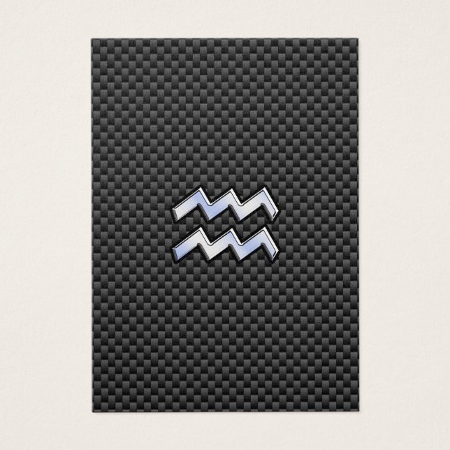 Aquarius Zodiac Rótulo Estilo Fibra de Carbono (Frente)