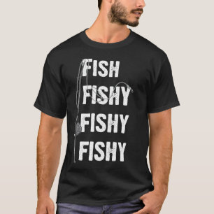 Aquí Camiseta de Pesca Divertida de Papá Pescador