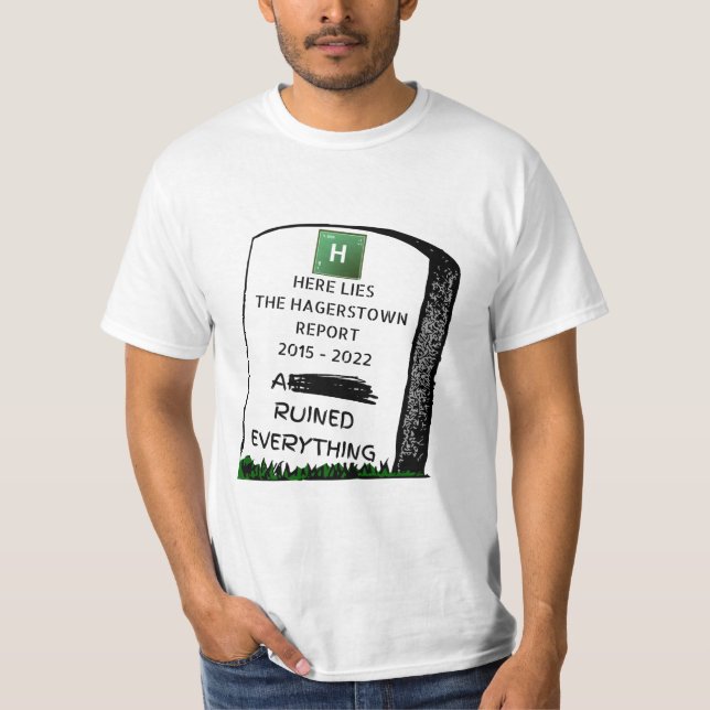 Aquí está la camiseta del informe Hagerstown (Anverso)