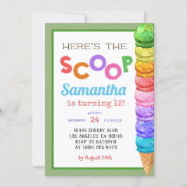 Aquí está la invitación al cumpleaños de Scoop Ice