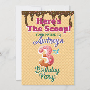 Aquí está la invitación de cono de waffle Scoop
