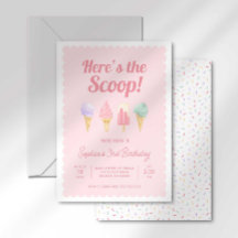 Aquí está la invitación de cumpleaños de helado He