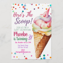 Aquí está la invitación de cumpleaños de helado Th