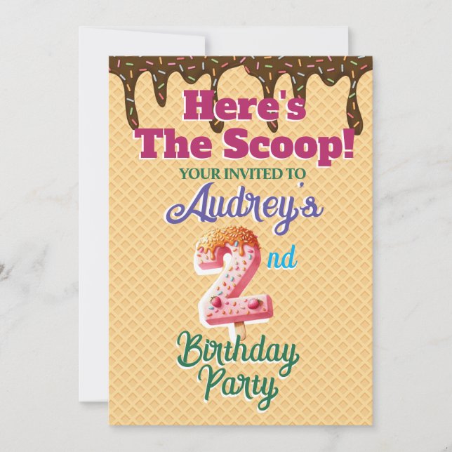 Aquí está la invitación del cono de waffle Scoop (Anverso)