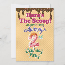 Aquí está la invitación del cono de waffle Scoop