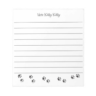 Aquí Kitty Kitty Bloc de Notas con líneas