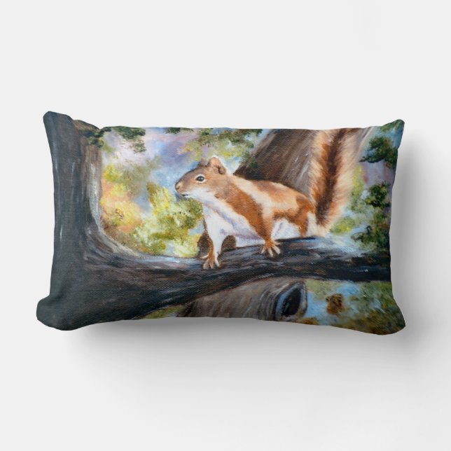 Aquí le está mirando almohada de la ardilla (Anverso)