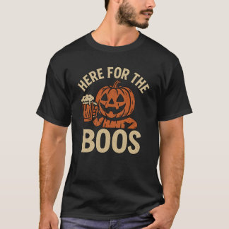 Aquí para la divertida calabaza de la camiseta de 