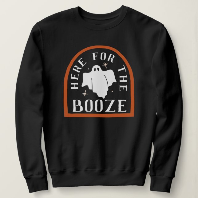 Aquí para la sudadera Booze Ghost Halloween (Anverso del diseño)