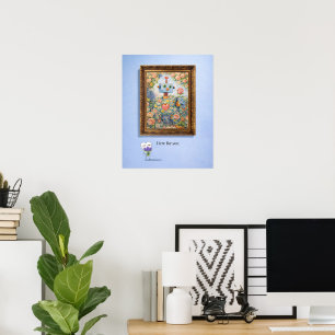 Aquí para Ti – Póster de Robot Floral enmarcado