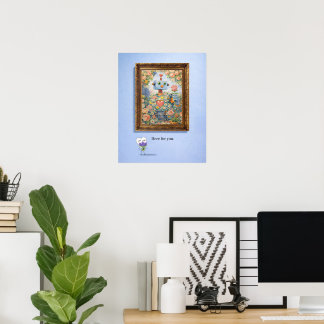 Aquí para Ti – Póster de Robot Floral enmarcado