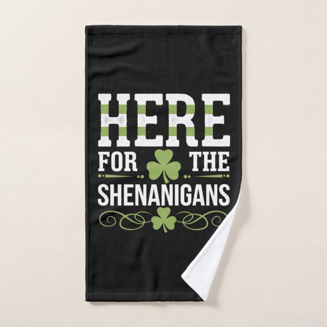 Aquí Por Shenanigans Irish St. Patrick (Toalla de mano)