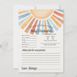 Aquí viene el hijo Consejos de sol para tarjeta de