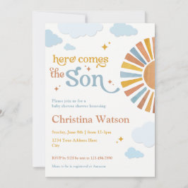 Aquí viene el hijo - Invitación de Baby Shower