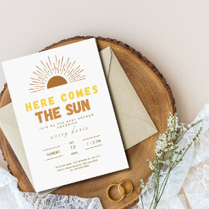 Aquí viene el hijo Invitación de baby shower boho