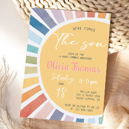 Aquí viene el hijo Invitación para baby shower