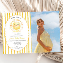 Aquí viene el hijo Invitación para baby shower de 