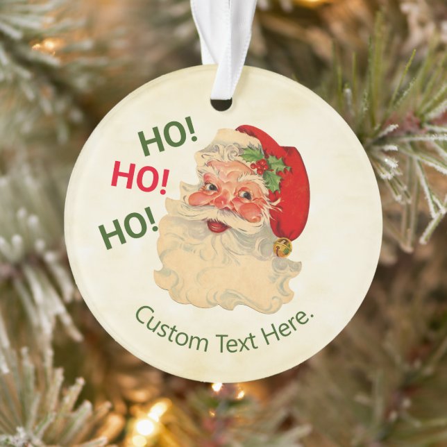 Aquí viene el ornamento acrílico de Santa Claus (Árbol)