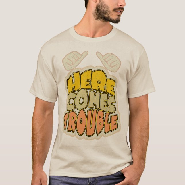aquí viene el problema, camiseta divertida del (Anverso)