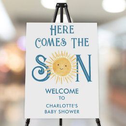 Aquí Viene El Signo De Bienvenida De Baby Shower D