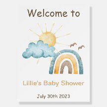 Aquí Viene El Signo De Bienvenida De Baby Shower D