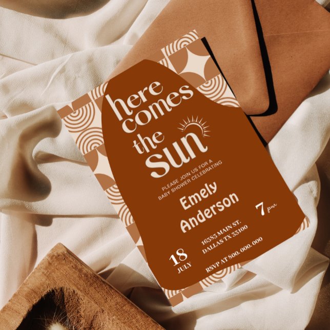 Aquí viene el sol de la ducha de bebé Invitación (Subido por el creador)
