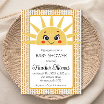 Aquí viene el sol Invitación de Baby Shower