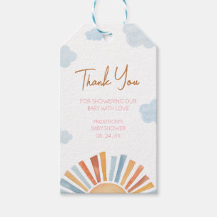 Aquí Viene La Etiqueta De Favor De Baby Shower Del