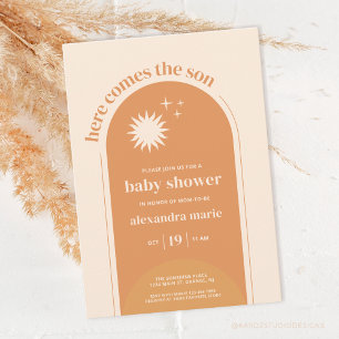 Aquí viene la invitación a Baby Shower de Son Boho
