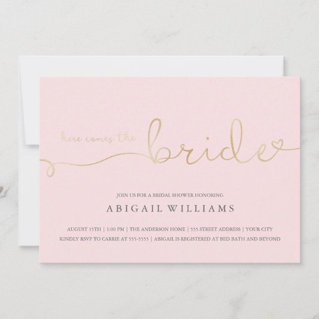 Aquí viene la invitación a la novia. (Anverso)