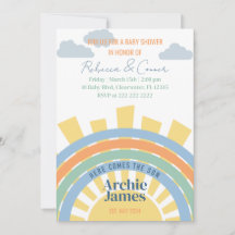 Aquí viene la invitación de Baby Shower de Son