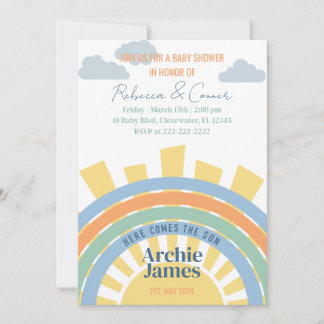 Aquí viene la invitación de Baby Shower de Son
