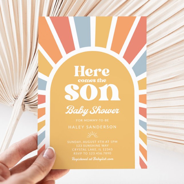 Aquí viene la invitación de Baby Shower de Son (Here comes the Son Baby Shower Invitation)