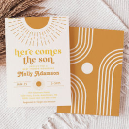 Aquí viene la invitación de Baby Shower del hijo