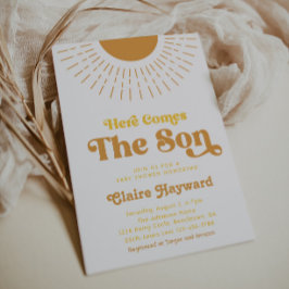 Aquí viene la invitación de Baby Shower del hijo