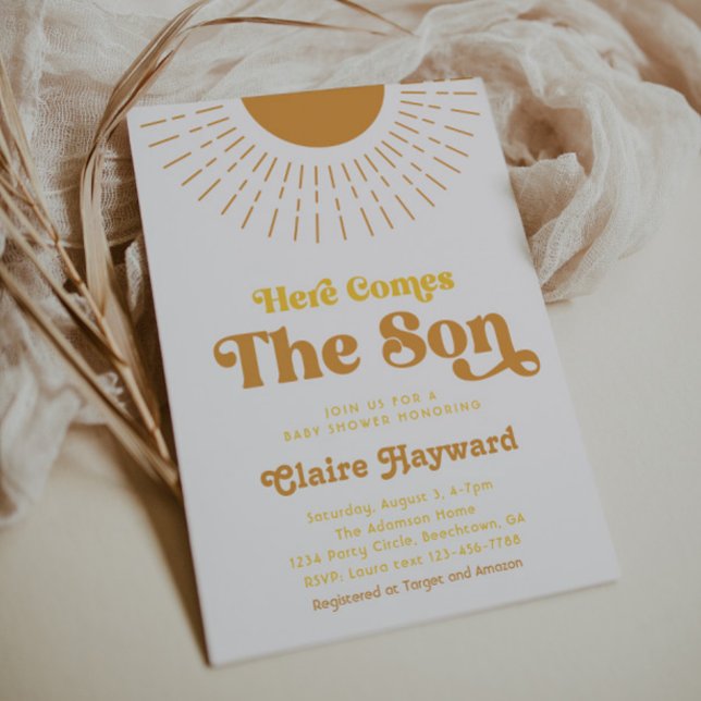 Aquí viene la invitación de Baby Shower del hijo (Subido por el creador)