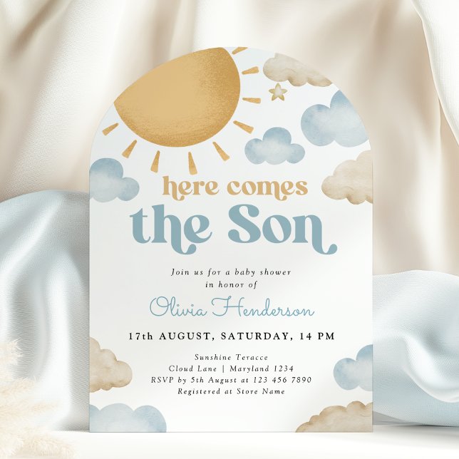 Aquí viene la invitación de Baby Shower Son Sunshi (Subido por el creador)