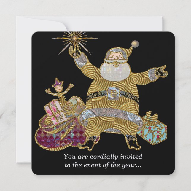 Aquí viene la invitación de los Navidades de Santa (Anverso)