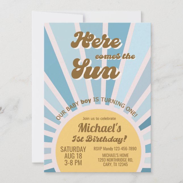 Aquí viene la invitación del primer cumpleaños del (Anverso)