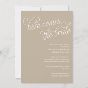 AQUÍ VIENE LA NOVIA  INVITACIÓN DE DUCHA BRIDAL