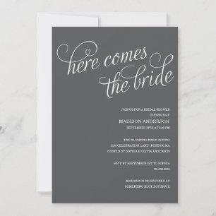 AQUÍ VIENE LA NOVIA  INVITACIÓN DE DUCHA BRIDAL