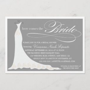 AQUÍ VIENE LA NOVIA INVITACIÓN DE DUCHA BRIDAL