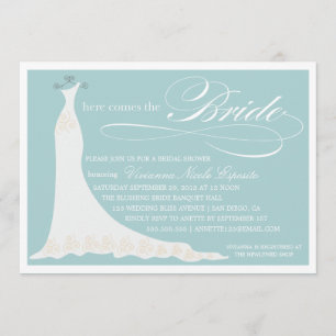 AQUÍ VIENE LA NOVIA  INVITACIÓN DE DUCHA BRIDAL