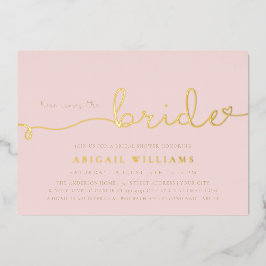 Aquí viene la novia Tarjeta de invitación de papel