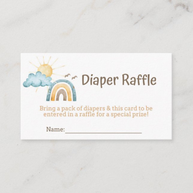 Aquí Viene La Tarjeta De Raffle Son Diaper (Anverso)