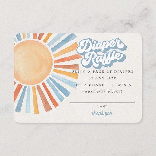 Aquí viene la tarjeta Son Sunshine Boy Diaper Raff (Anverso)