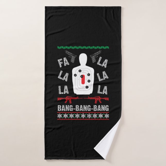 AR15 Punto de pistola Navidades feos regalo presen (Toalla de baño)